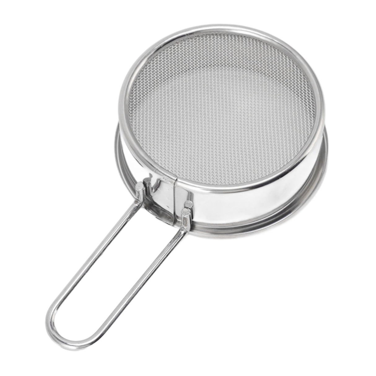 Flour Sieve Strainer 304 Stainless Steel Lightweight Easy Cleaning Ergonomic Handle Mesh Round Sifter for Baking