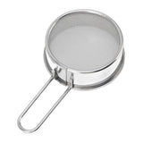 Flour Sieve Strainer 304 Stainless Steel Lightweight Easy Cleaning Ergonomic Handle Mesh Round Sifter for Baking