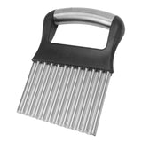 Crinkle Cutter Rustproof Stainless Steel Wavy Potato Crinkle Cutter with Comfortable Grip for Kitchen