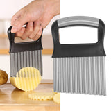 Crinkle Cutter Rustproof Stainless Steel Wavy Potato Crinkle Cutter with Comfortable Grip for Kitchen - Extra Image