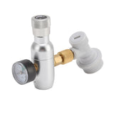Beer Keg Charger CO2 Dispenser High Accuracy CO2 Gas Ball Lock Keg Regulator for Soda Beverage - Low Angle