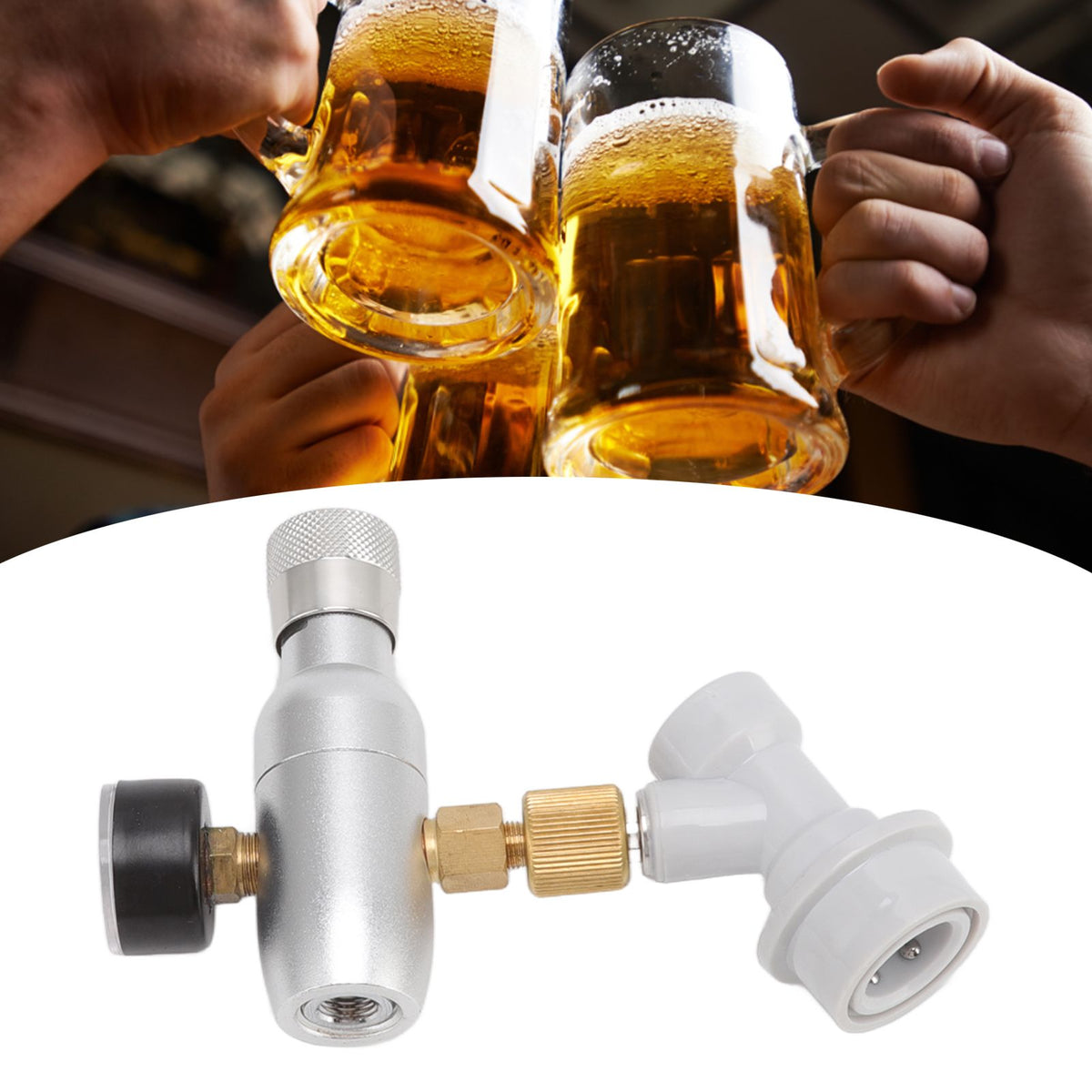 Beer Keg Charger CO2 Dispenser High Accuracy CO2 Gas Ball Lock Keg Regulator for Soda Beverage