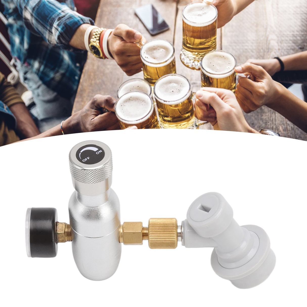 Beer Keg Charger CO2 Dispenser High Accuracy CO2 Gas Ball Lock Keg Regulator for Soda Beverage