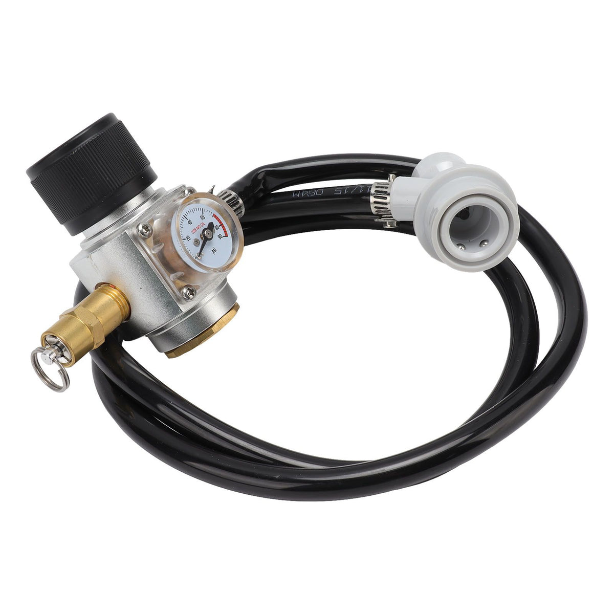 Soda Water Automatic Beer Maker 2nd Stage Pressure Gauge Black Hose Distributor Set with Safety Valve for Household