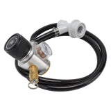 Soda Water Automatic Beer Maker 2nd Stage Pressure Gauge Black Hose Distributor Set with Safety Valve for Household - 45-Degree Angle