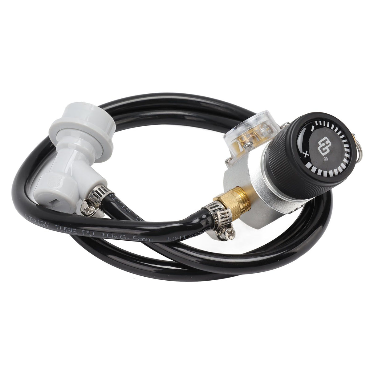 Soda Water Automatic Beer Maker 2nd Stage Pressure Gauge Black Hose Distributor Set with Safety Valve for Household