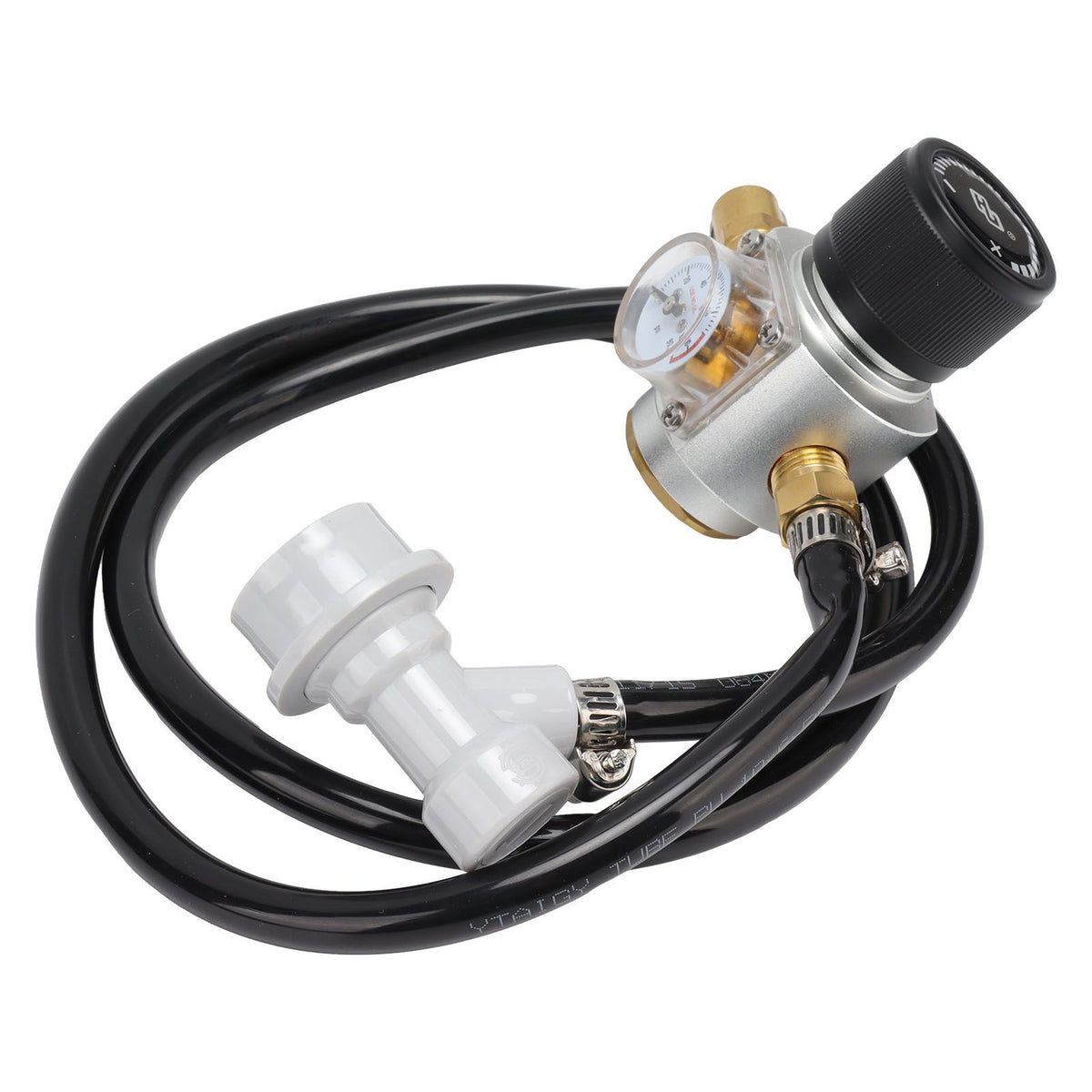 Soda Water Automatic Beer Maker 2nd Stage Pressure Gauge Black Hose Distributor Set with Safety Valve for Household