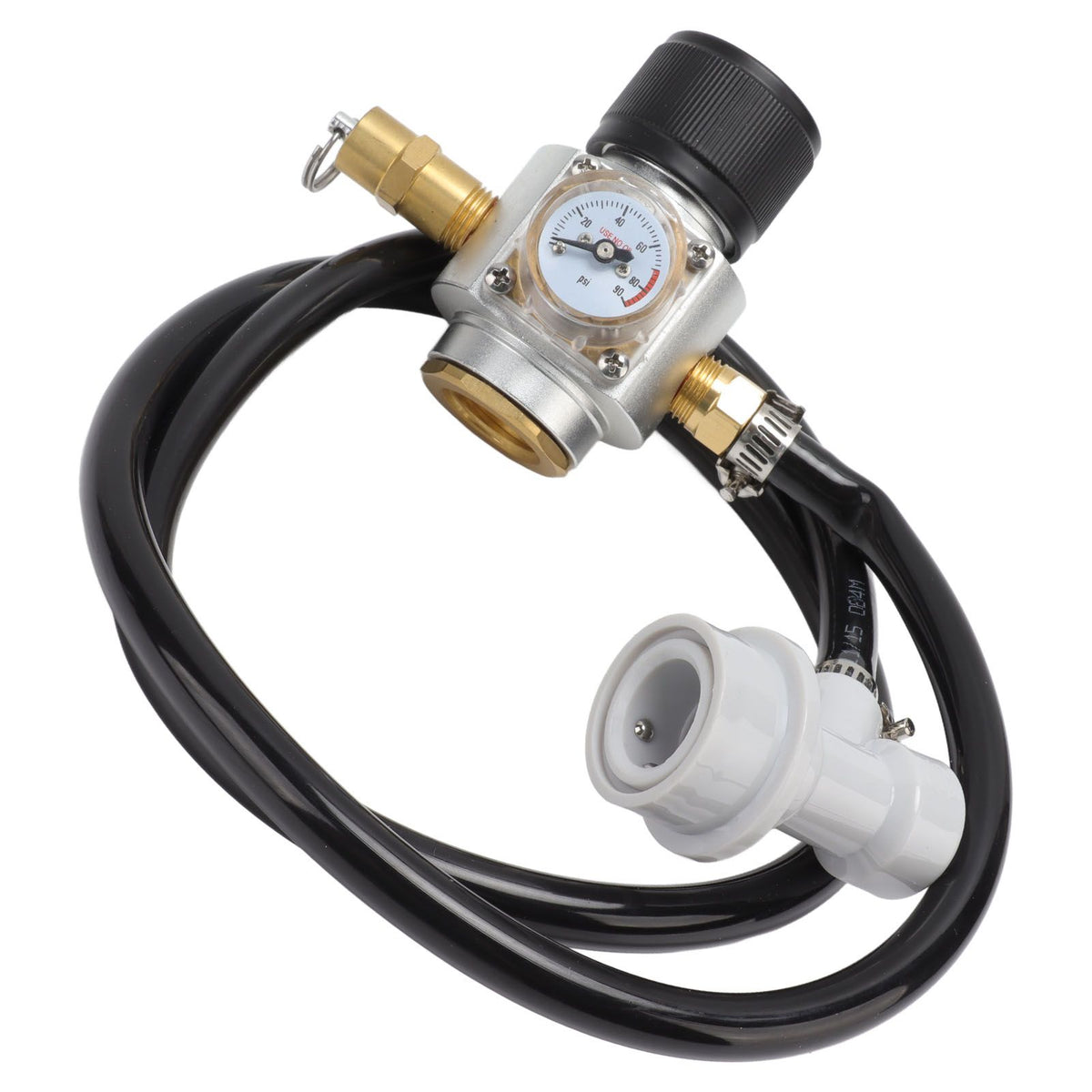 Soda Water Automatic Beer Maker 2nd Stage Pressure Gauge Black Hose Distributor Set with Safety Valve for Household