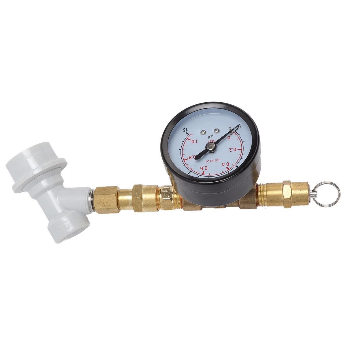 Beer Brew Adjustable Pressure Relief Valve Cola Keg Pressure Gauge Beer Keg Regulator 0‑15PSI