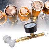 Beer Brew Adjustable Pressure Relief Valve Cola Keg Pressure Gauge Beer Keg Regulator 0‑15PSI