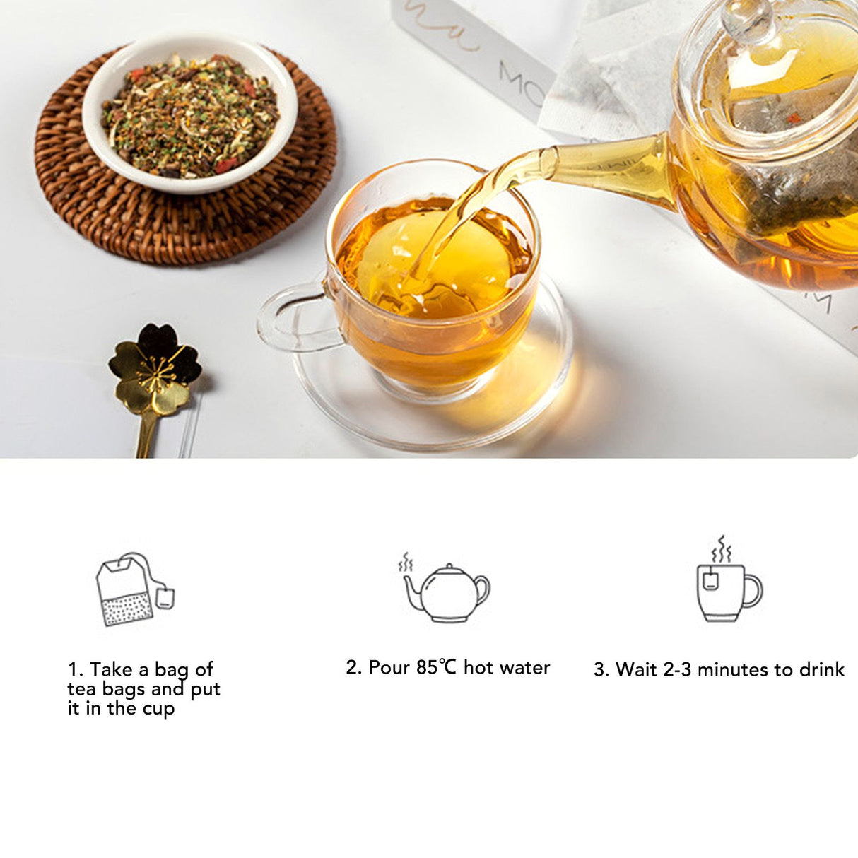 Chrysanthemum Cassia Seed Tea Bags 30 Count 150g Individual Package Herbal Tea Bags for Liver