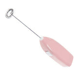 Cordless Electric Hand Mixer Battery Powered Small Plastic Metal Household Hand Mixer for Home Hotel Pink - Side View