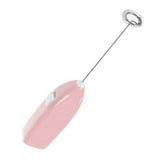 Cordless Electric Hand Mixer Battery Powered Small Plastic Metal Household Hand Mixer for Home Hotel Pink - Top-Down View