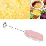 Cordless Electric Hand Mixer Battery Powered Small Plastic Metal Household Hand Mixer for Home Hotel Pink - Rear View