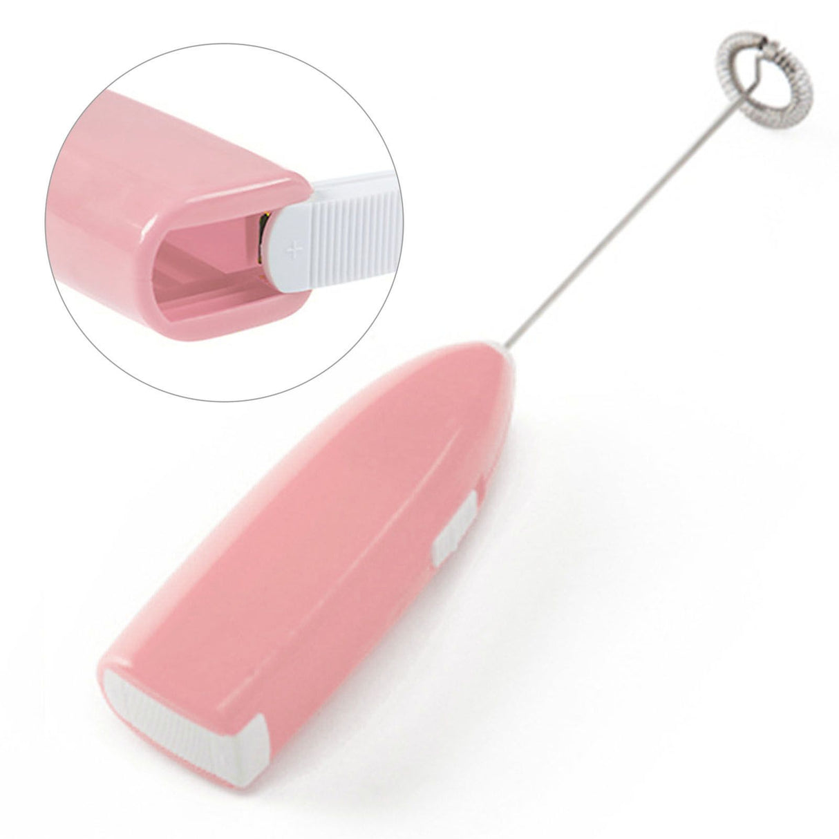 Cordless Electric Hand Mixer Battery Powered Small Plastic Metal Household Hand Mixer for Home Hotel Pink