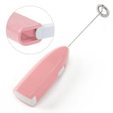 Cordless Electric Hand Mixer Battery Powered Small Plastic Metal Household Hand Mixer for Home Hotel Pink - Extra Image
