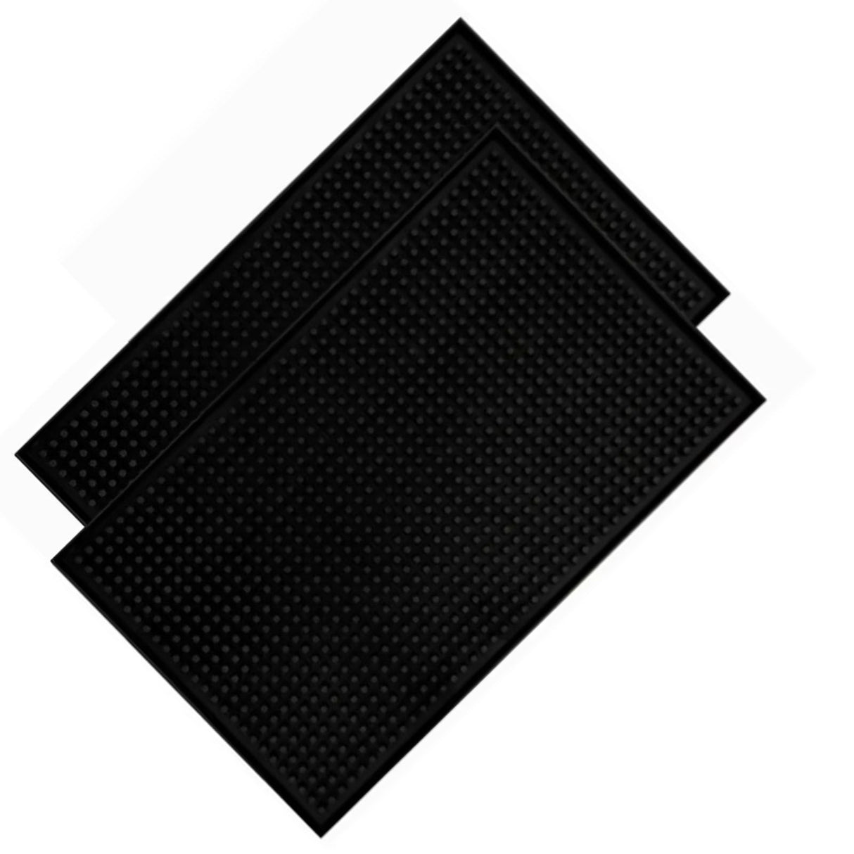 2 Pcs Bar Service Mat Black Waterproof Heat Insulating PVC Bar Countertop Spill Mat 45x30x1cm