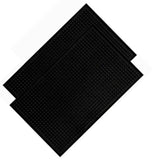 2 Pcs Bar Service Mat Black Waterproof Heat Insulating PVC Bar Countertop Spill Mat 45x30x1cm - Side View