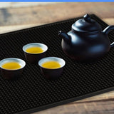 2 Pcs Bar Service Mat Black Waterproof Heat Insulating PVC Bar Countertop Spill Mat 45x30x1cm