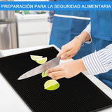 2 Pcs Bar Service Mat Black Waterproof Heat Insulating PVC Bar Countertop Spill Mat 45x30x1cm