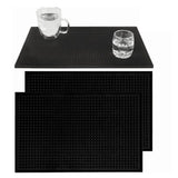 2 Pcs Bar Service Mat Black Waterproof Heat Insulating PVC Bar Countertop Spill Mat 45x30x1cm - Extra Image