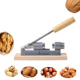 Pecan Nut Cracker Mechanical Regulable Design Wood Stainless Steel Walnut Plier Opener Tool - Front View