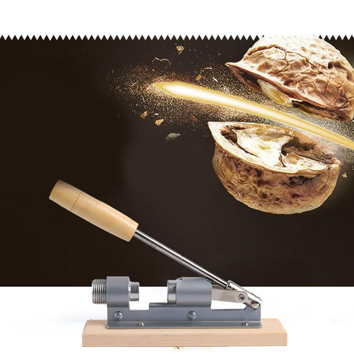 Pecan Nut Cracker Mechanical Regulable Design Wood Stainless Steel Walnut Plier Opener Tool