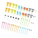 50 PCS Home Cartoon Fruit Fork Innovative Cute Animal Shape Plastic Children Bento Fruit Fork Set