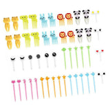 50 PCS Home Cartoon Fruit Fork Innovative Cute Animal Shape Plastic Children Bento Fruit Fork Set