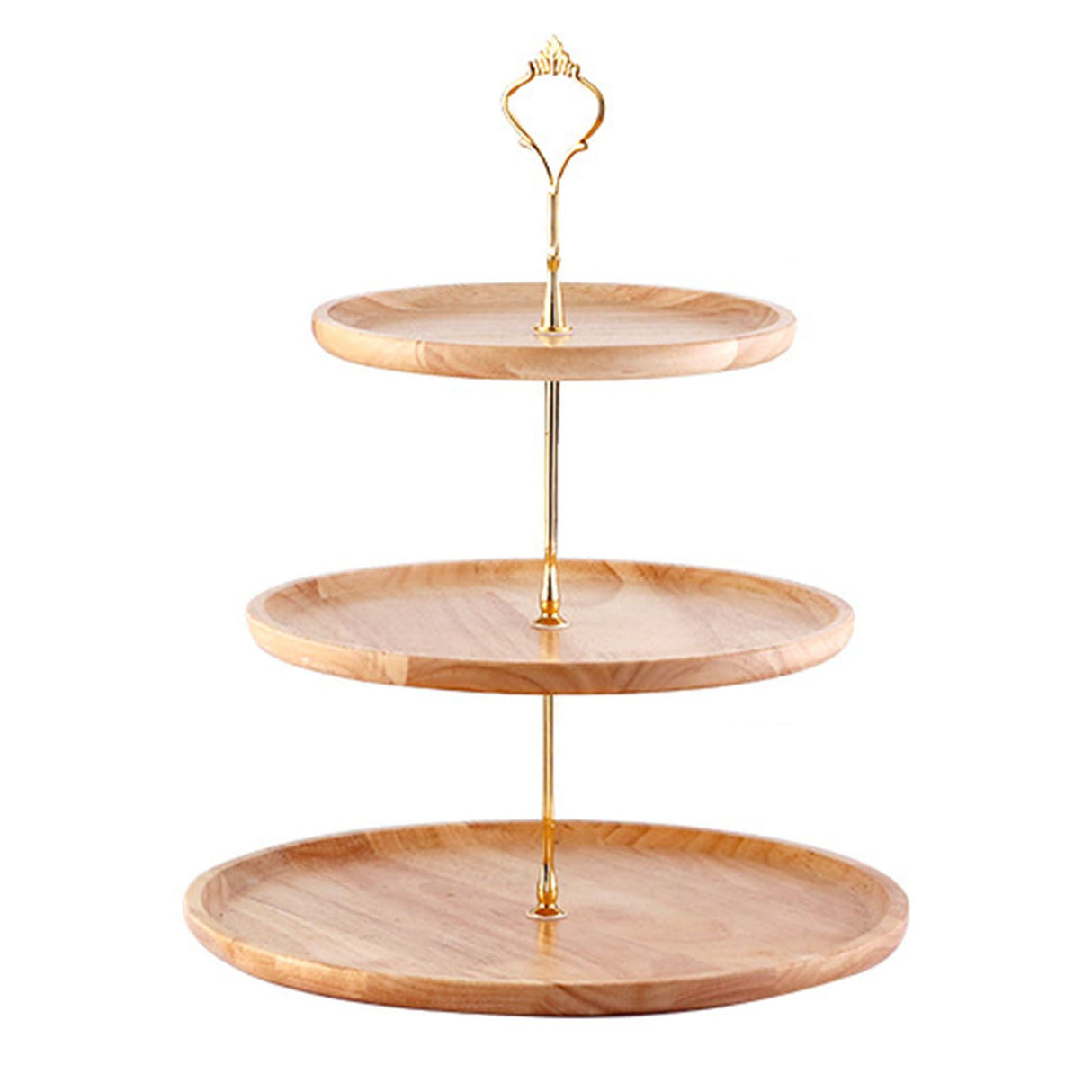 Fruit Plate Wood Natural Textured Simple Elegant Strong Durable Food Tray Cake Fruit Serving Tray 20+25+30cm Three Layers