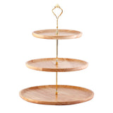 Fruit Plate Wood Natural Textured Simple Elegant Strong Durable Food Tray Cake Fruit Serving Tray 20+25+30cm Three Layers