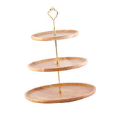 Fruit Plate Wood Natural Textured Simple Elegant Strong Durable Food Tray Cake Fruit Serving Tray 20+25+30cm Three Layers