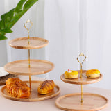 Fruit Plate Wood Natural Textured Simple Elegant Strong Durable Food Tray Cake Fruit Serving Tray 20+25+30cm Three Layers