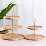 Fruit Plate Wood Natural Textured Simple Elegant Strong Durable Food Tray Cake Fruit Serving Tray 20+25+30cm Three Layers - Extra Image
