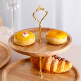 Fruit Plate Wood Natural Textured Simple Elegant Strong Durable Food Tray Cake Fruit Serving Tray 20+25+30cm Three Layers - Extra Image
