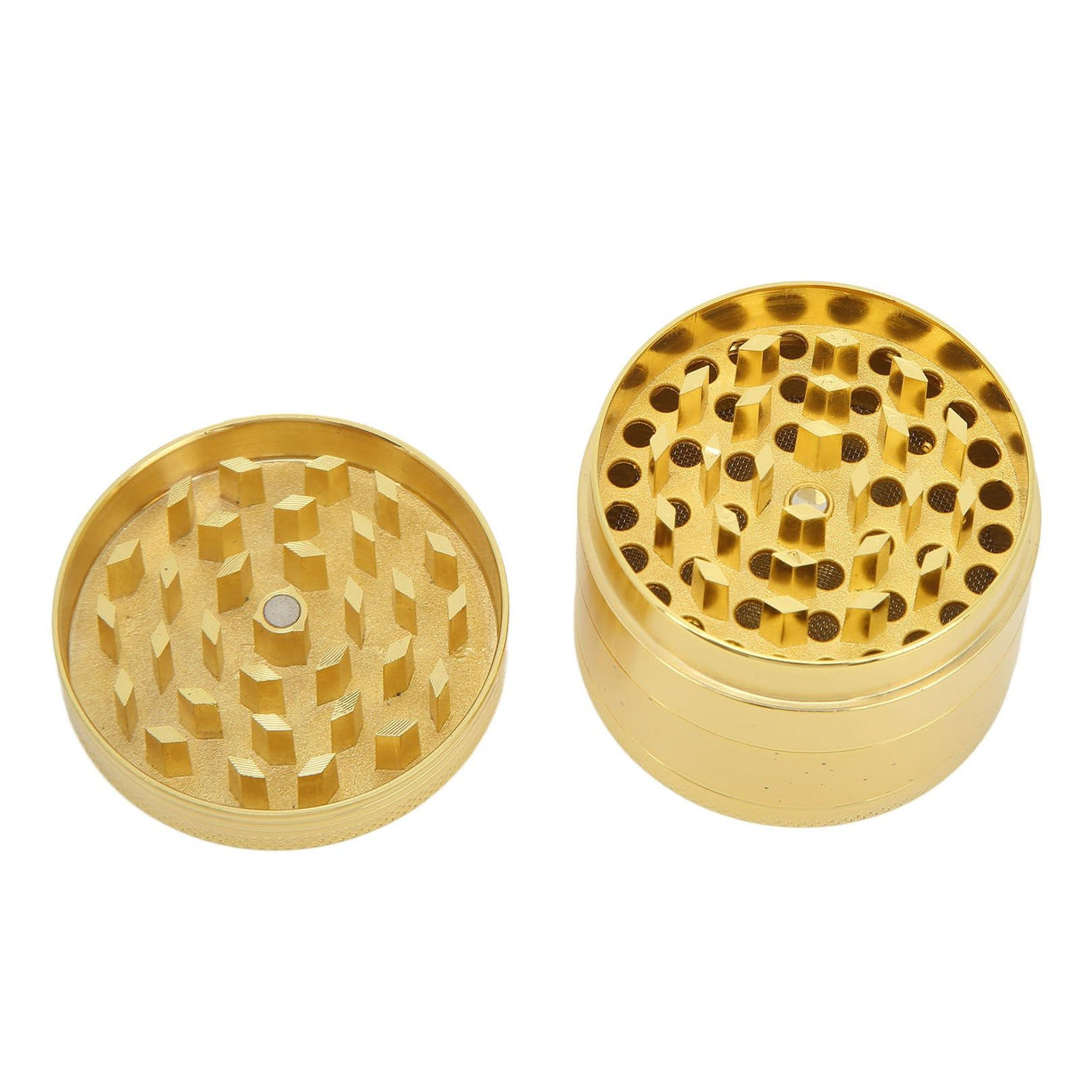 40mm Spice Grinder 4 Layers Aluminium Alloy Gold Coin Design Spice Crusher for Home Kitchen