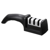 Knife Sharpener 3 Slot Kitchen Knives Sharpen Blade Sharpening Tool for Home Kitchen Black - Front View