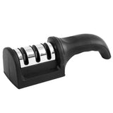 Knife Sharpener 3 Slot Kitchen Knives Sharpen Blade Sharpening Tool for Home Kitchen Black - Side View