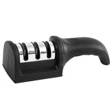 Knife Sharpener 3 Slot Kitchen Knives Sharpen Blade Sharpening Tool for Home Kitchen Black - Top-Down View