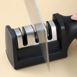 Knife Sharpener 3 Slot Kitchen Knives Sharpen Blade Sharpening Tool for Home Kitchen Black - Extra Image