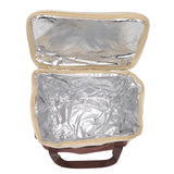 Insulated Lunch Bag Leak Proof Portable Reusable Lunch Box for Students Men Women and Office Workers L Coffee - Top-Down View