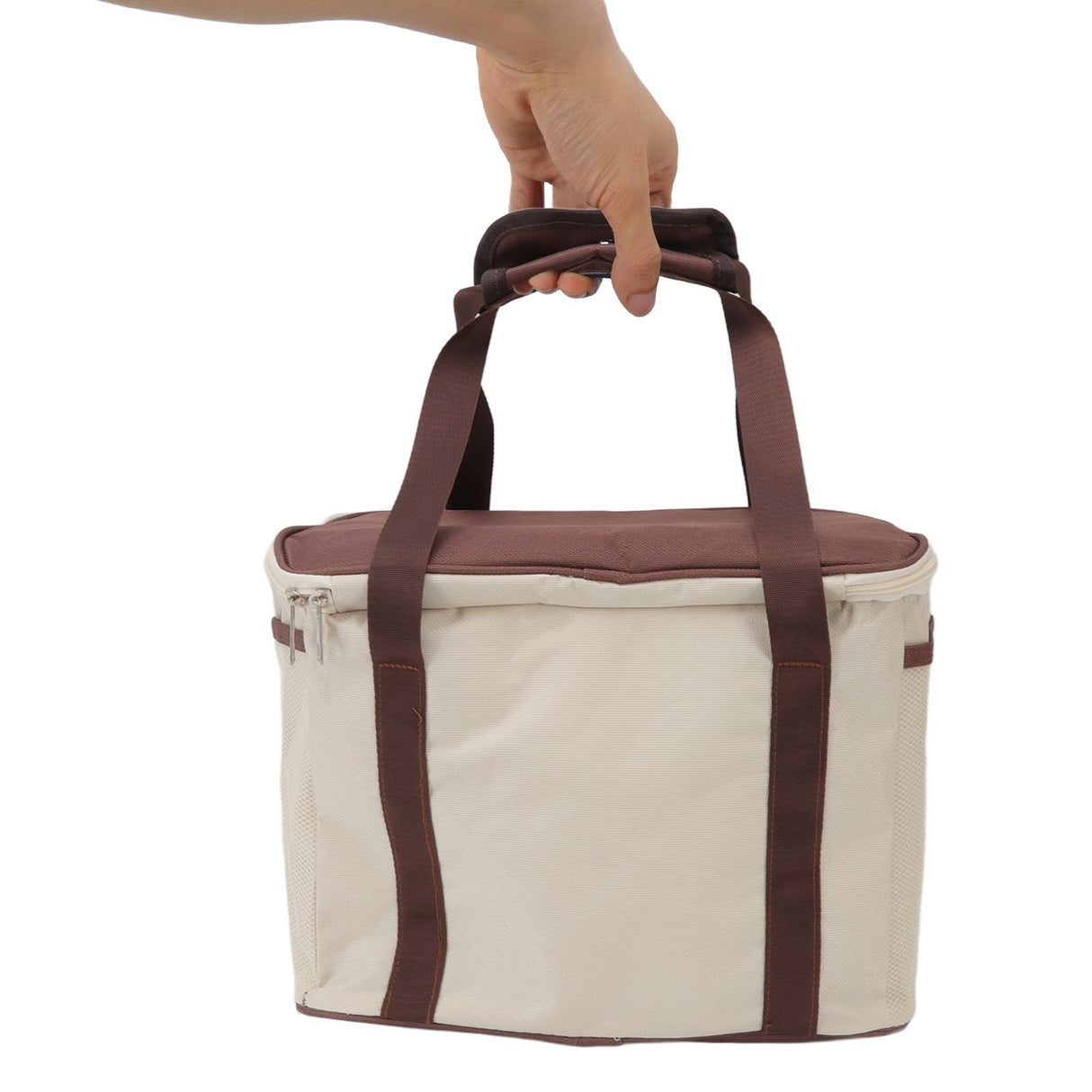 Insulated Lunch Bag Leak Proof Portable Reusable Lunch Box for Students Men Women and Office Workers L Coffee