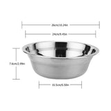 26cm Stainless Steel Basin Mixing Bowl Thicken Heavy Duty Deeper Edge Mirror Finish Salad Bowl - Extra Image