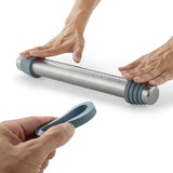 Adjustable Thicknes Flour Rolling Pin with Scale Mat Dough Scraper 430 Stainless Steel Cooking Tools Baking Utensils - Top-Down View
