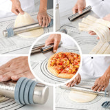 Adjustable Thicknes Flour Rolling Pin with Scale Mat Dough Scraper 430 Stainless Steel Cooking Tools Baking Utensils - Extra Image