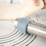Adjustable Thicknes Flour Rolling Pin with Scale Mat Dough Scraper 430 Stainless Steel Cooking Tools Baking Utensils