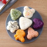 7Pcs Sushi Ball Mold Cartoon Style Food Grade PP Easy Operation Widely Used Sushi Mold for Household Bar DIY - Rear View