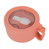 Insulated Bowl Leakage Proof 304 Stainless Steel Interior Thermal Soup Bowl with Handle for Noodle Bento 850ml Orange