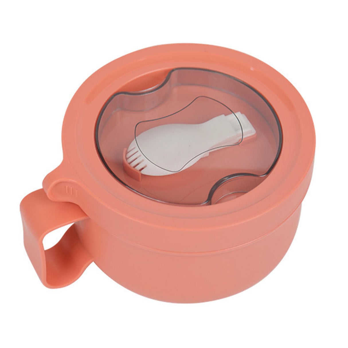 Insulated Bowl Leakage Proof 304 Stainless Steel Interior Thermal Soup Bowl with Handle for Noodle Bento 850ml Orange