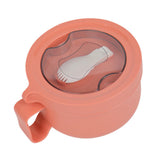 Insulated Bowl Leakage Proof 304 Stainless Steel Interior Thermal Soup Bowl with Handle for Noodle Bento 850ml Orange